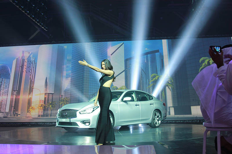 Clay Paky Mythos, Sharpy and Alpha Profile 1200 fixtures lit the new car model.