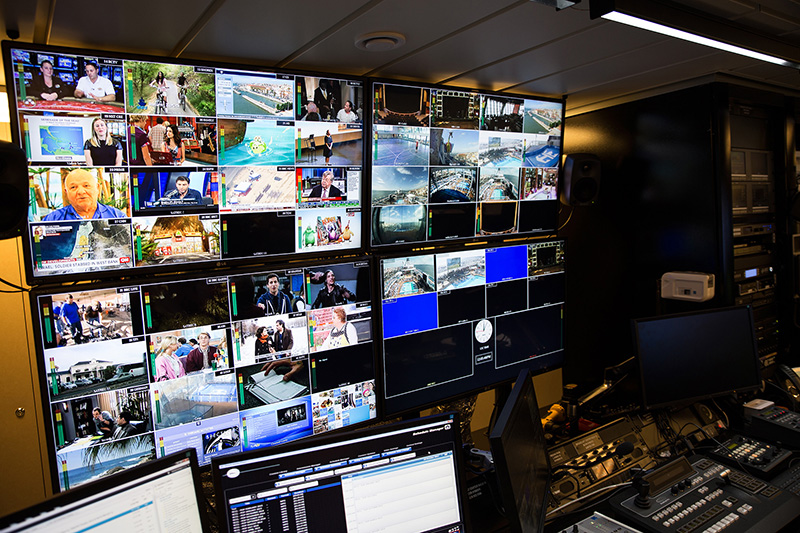 Riedel networks serve as a control solution for the ship's elaborate AV needs.