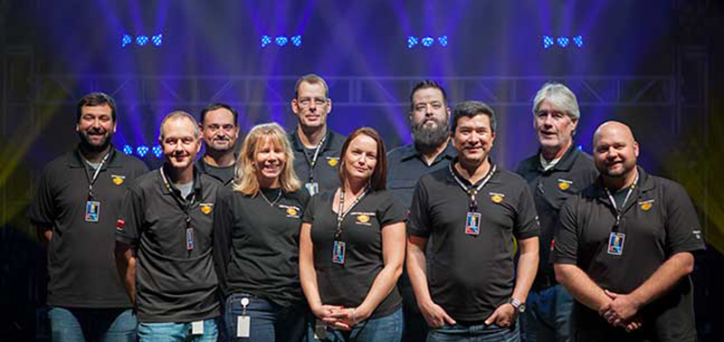 From left, front row - Jeff Pelzl, Betsy Childers, Shayla Johnson, Bobby Hale and PaulHancock. Back row - Chris Ferrante, Noel Garcia, Ruediger Haeming, Scott Kinnebrew and SeanHoey.