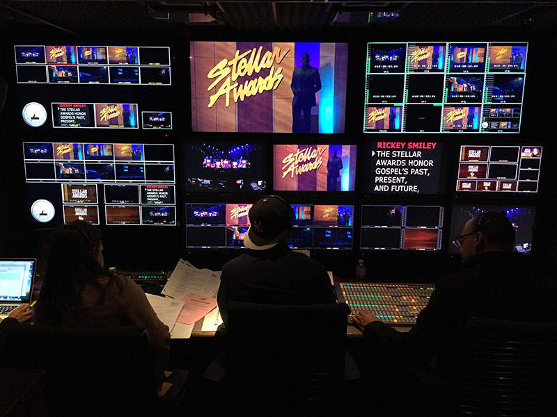The awards honor gospel music standouts. Pictured here is TNDV's multiviewer wall.
