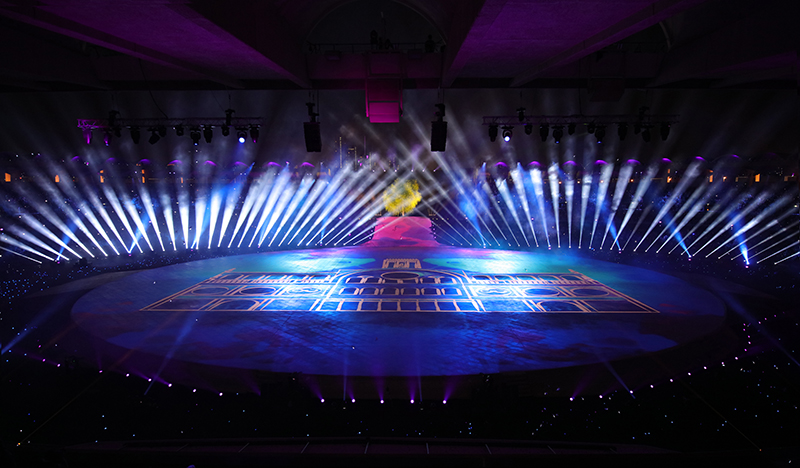 For the the official National Day show, 4U2C made use of 250 Clay Paky Mythos fixtures, 155 Sharpy spots and 60 Sharpy washes, among other gear.