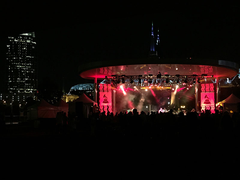 Martin Atomic 3000 LED Strobes and classic MAC Auras were used