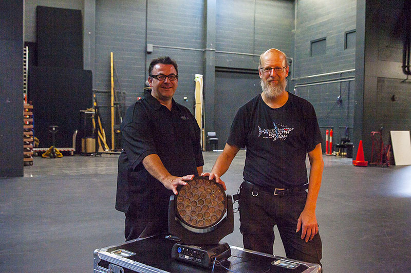 Elite Sound and Lighting’s Darren Russell on the left with Andrew Tweedie, CTC’s Head of Lighting