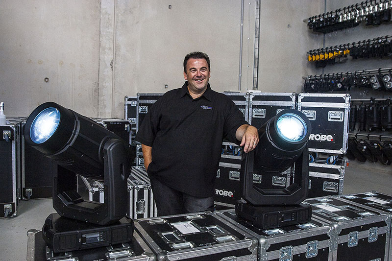 Owner and founder Darren Russell has been beefing up the company's inventory of Robe fixtures, most recently with BMFL WashBeams.