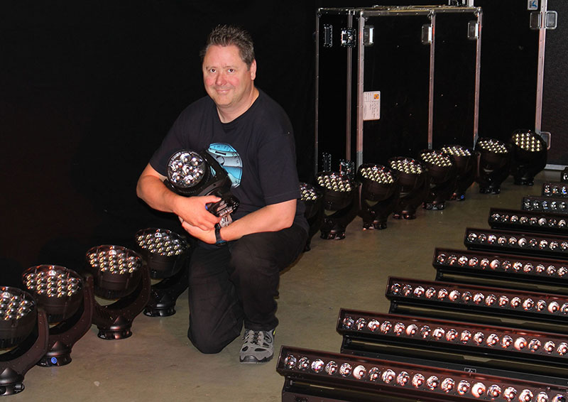 Pictured here with the new GLP fixtures is Ian Turner from GLS.