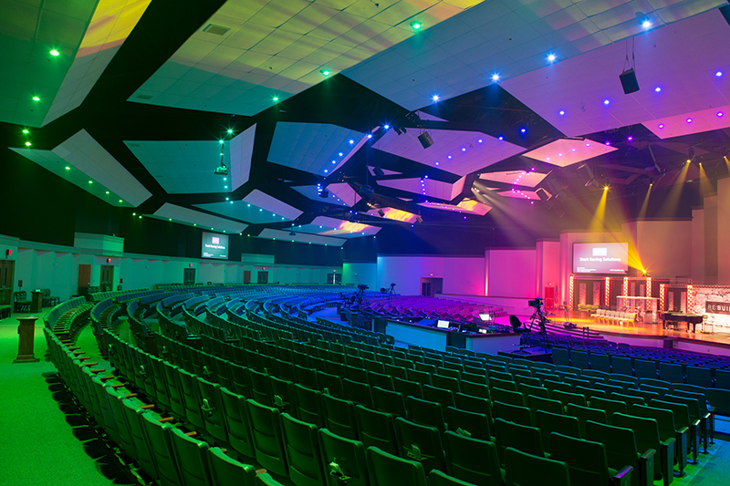 Kansas City-Area Church Lit with Chroma-Q Inspire LED House Lights