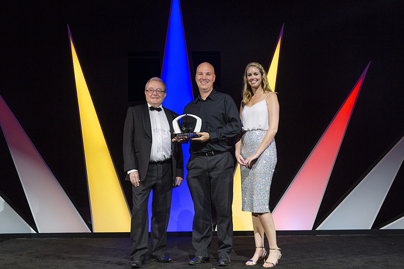 Protec was also honored with an award itself, for ‘Best use of Event Technology.' Owner Stephen Lakin (left) accepted the honor.
