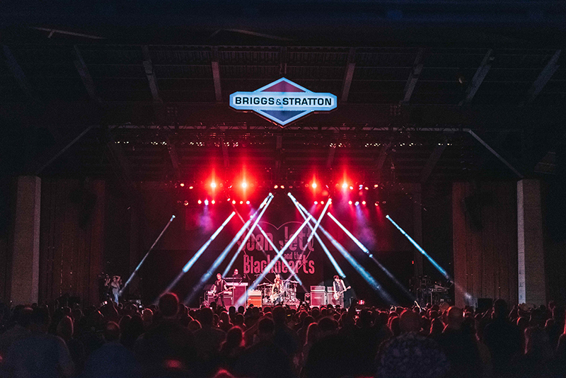 The fixtures were used on six of the mega-festival's stages, including the Briggs & Stratton Big Backyard stage, pictured here.