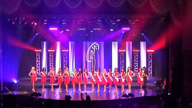 The most recent Miss Florida USA Pageant was lit with Chauvet Professional Rogue R1 FX-B fixtures.