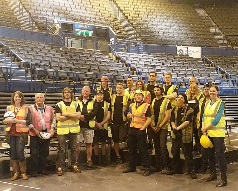 Blackout, UK Rigging, RTM Rigging, PSI Production Ireland and NEC Group are supporting the new apprenticeship program. Participants pictured here, at Birmingham’s Barclaycard Arena, are, from left, Victoria Box, UK Rigging; Eric Porter, Assessor; Sean Pagel, Assessor; Mark Armstrong, RTM Rigging; James Maher, Blackout Trainee Rigger; Lucy Gardner, NEC Trainee Rigger; Josh Reeves, Blackout Trainee Rigger; Paul Bates, Solihull College; Adelaide Johannsen, Blackout; Harry Box, UK Rigging; Sam Colclough, Blackout; Greg Slater, NEC Trainee Rigger; Paul Rowlands, NEC; and Claire Hawker, NEC.