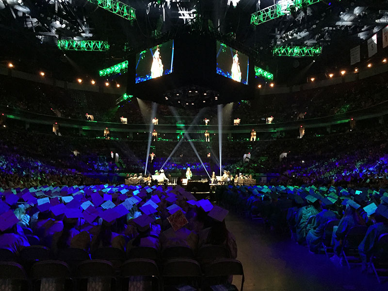Electronic Classroom of Tomorrow (ECOT) Graduation Ceremony Lit with Robe Fixtures