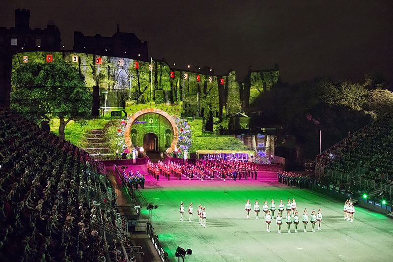 Ross Ashton helped organizers buy the 12 Panasonic PT-DW17K2 projectors to create this year's show, which featured a Hobbit Hole on the wall of Edinburgh Castle.