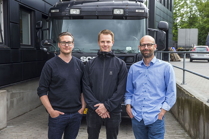 From left, Balder Thorrud (Litecom), Johan Kvartborg (Light Partner) and Rasmus Sorensen (Litecom)