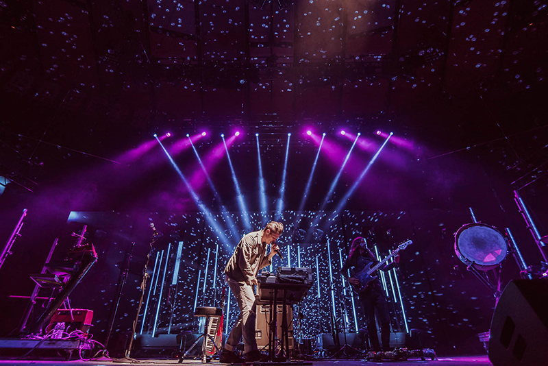 Mutemath performs with a lighting design from Jeff Lava of 44 Designs