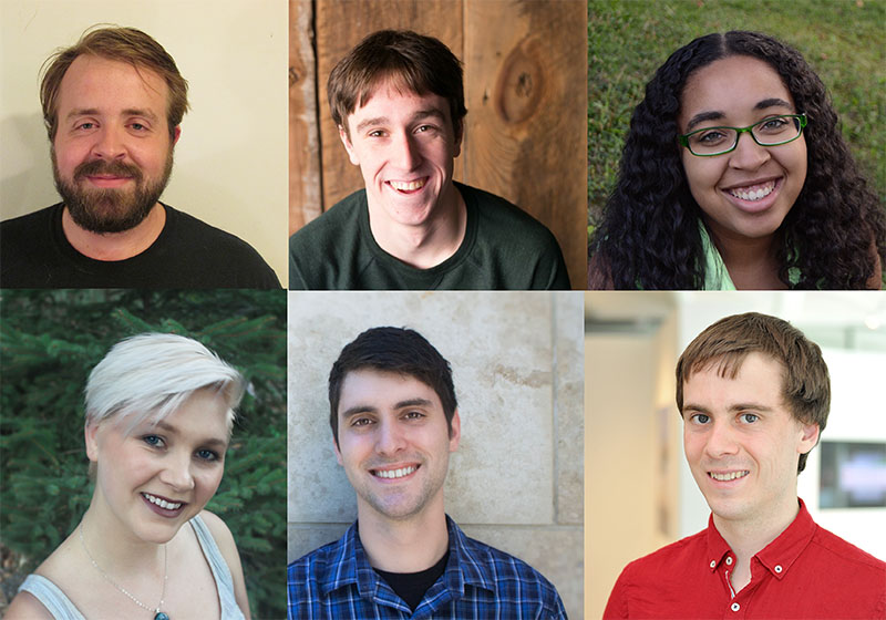 From top left to bottom right - Ben Clark, Wylder Cooper, Jessica Ann Drayton, Alyssa Glenn, Alex Stevens and Nils Voerste