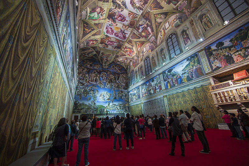 Replica of Sistine Chapel in Mexico City lit with Robe fixtures