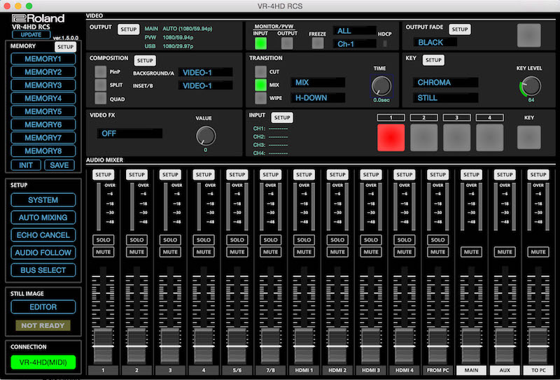 Roland V1.5 Updates for VR-4HD All-in-One AV Switcher