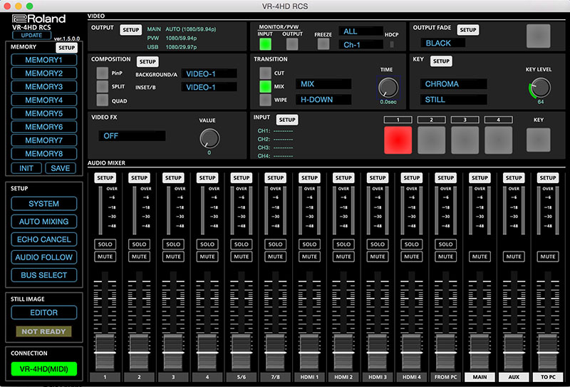 RCS Software 1.5 for the Roland VR-4HD High-Definition AV Mixer