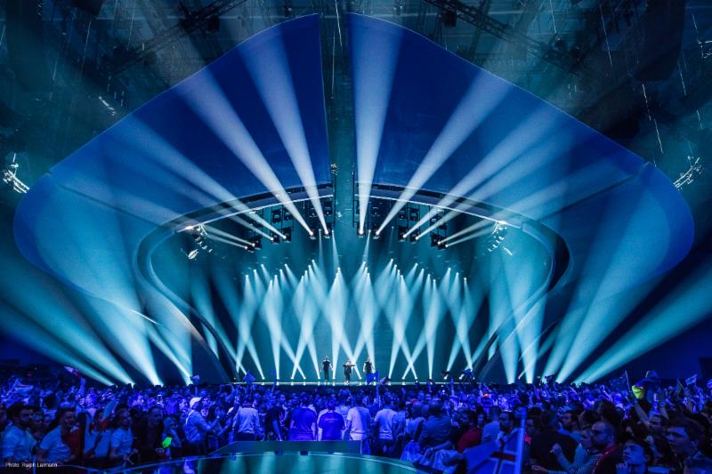 The Claypaky Scenius Unico being used on Eurovision 2017