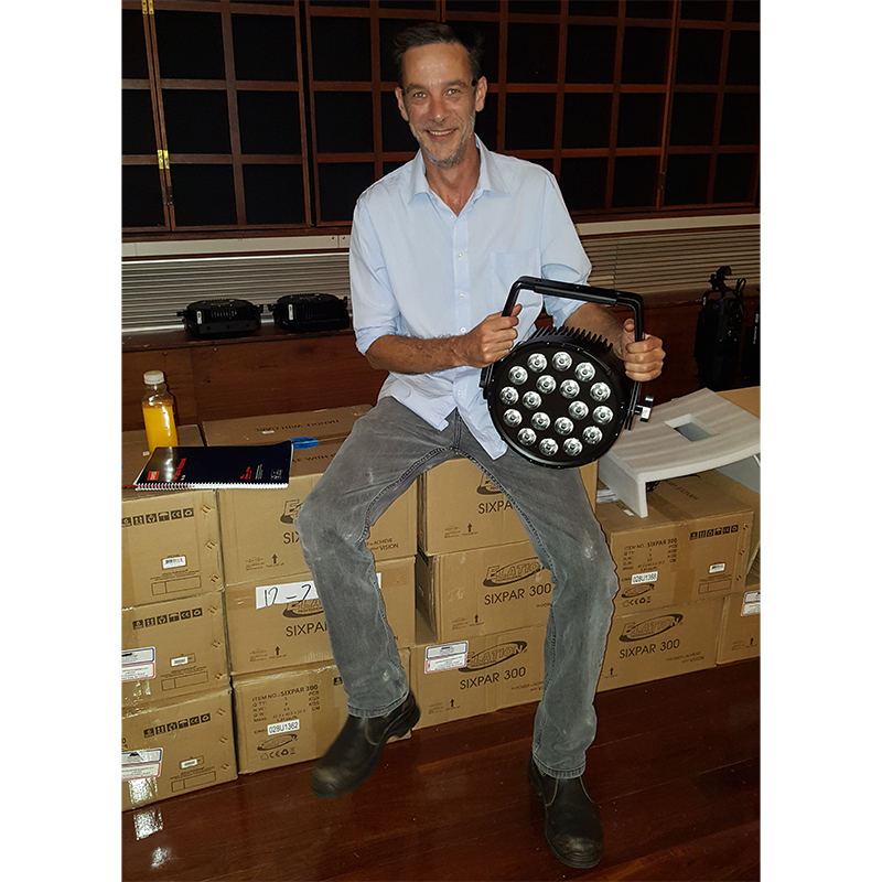 Jon Davey, lighting coordinator for WAAPA, with Elation Sixpar 300.