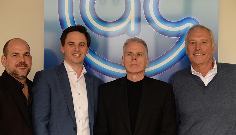 From left, Hugo Larin, Luminex; Bart Swinnen, Luminex; Jean-Francois Canuel, A.C. Lighting; Philippe Coudyser, Luminex