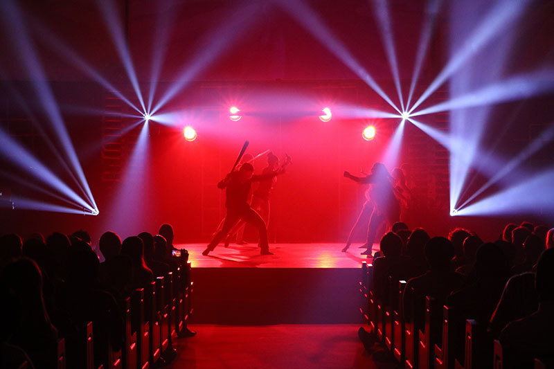 The lighting was used for a special Easter church service at Glory to Him Church in Ozark, Alabama