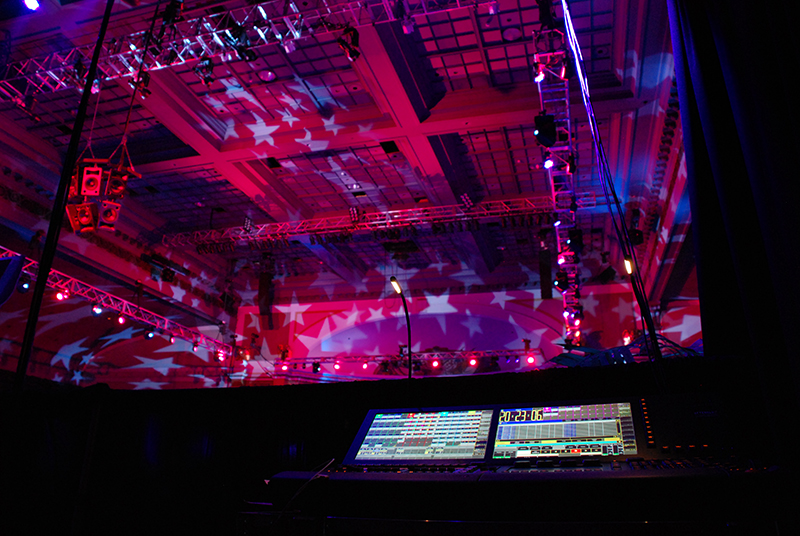 An Afterglow grandMA2 console in use at an event.