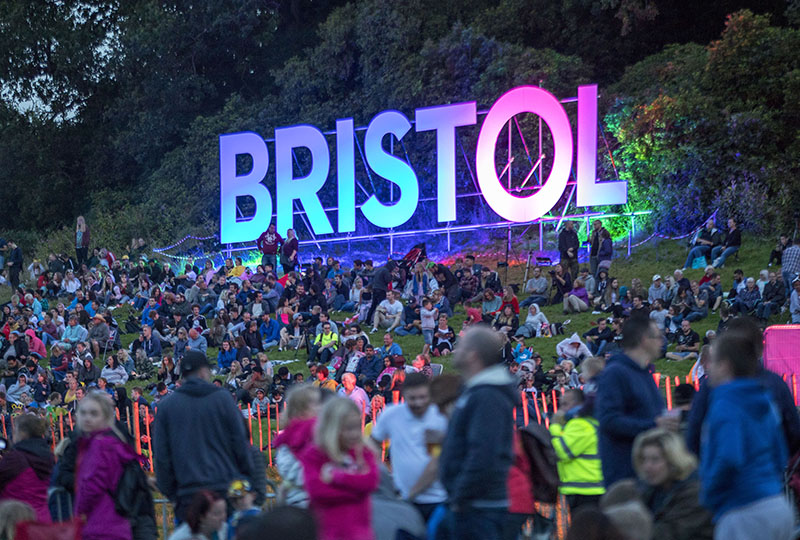 The event drew big crowds to the site near Bristol, U.K.