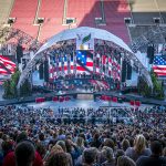 Video was used on the main stage and side I-Mag screens at Rice Eccles Stadium in Salt Lake City. Photos by Thomas Newton