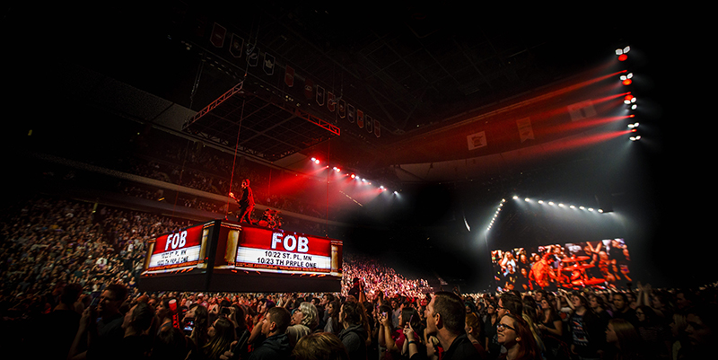 The B stage flies in the air. All Access Staging supported this tour. Photos by Elliot Ingham