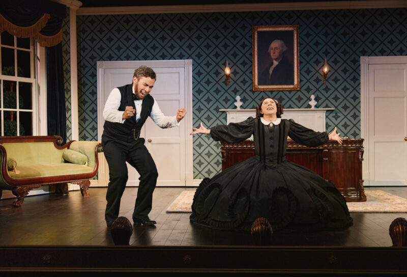 LD Cha See and Lighting Programmer Matt Steinberg used ETC Eos controls to create amazing effects for the climax of Oh, Mary!