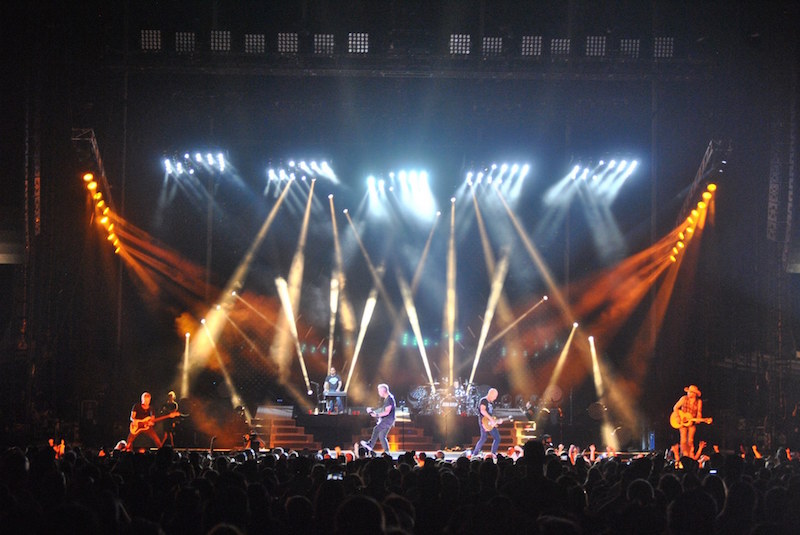 Jason Aldean on stage at Fenway Park