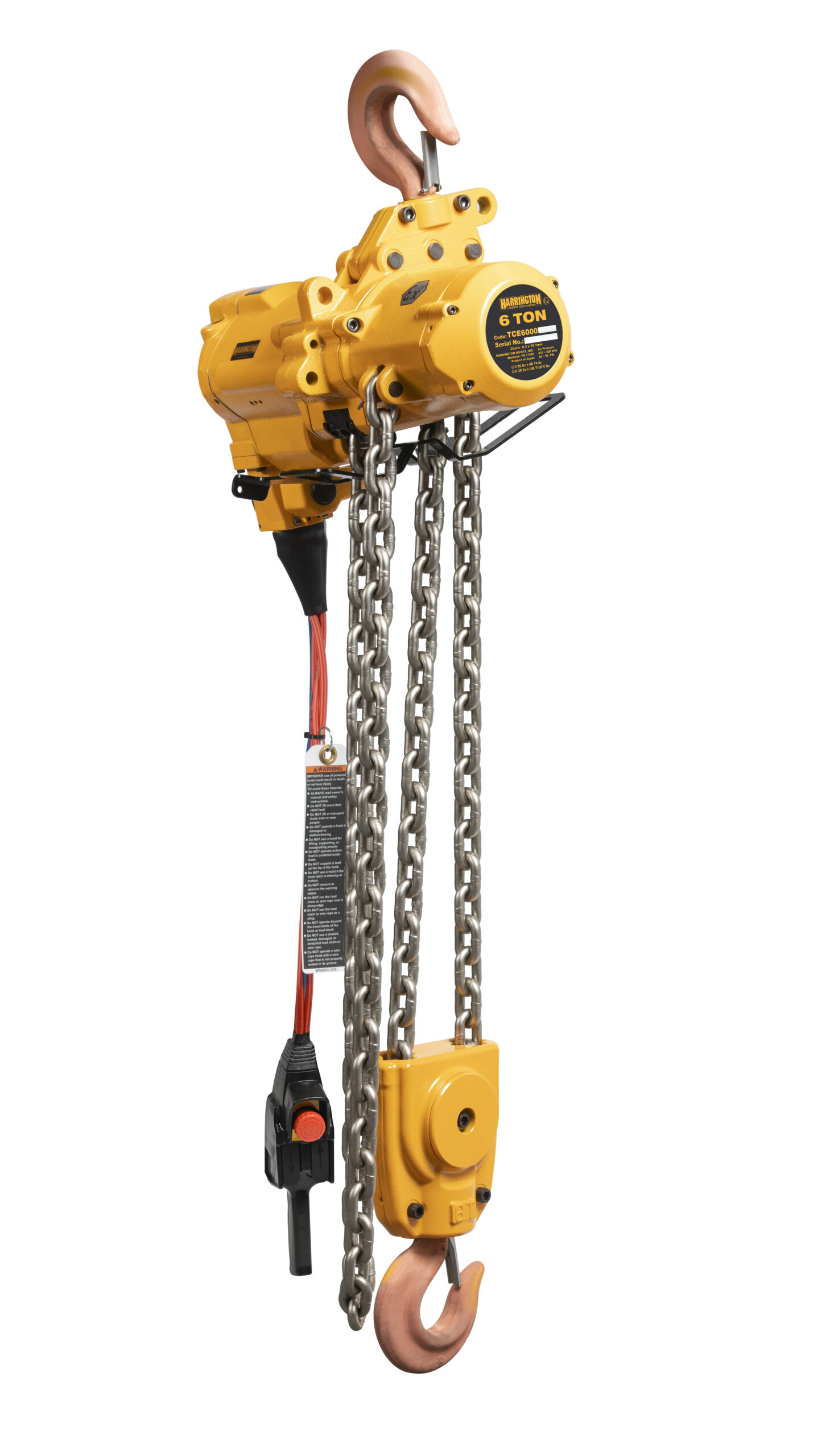 Harrington Introduces TCEllB Series Spark Resistant Air Hoists PLSN