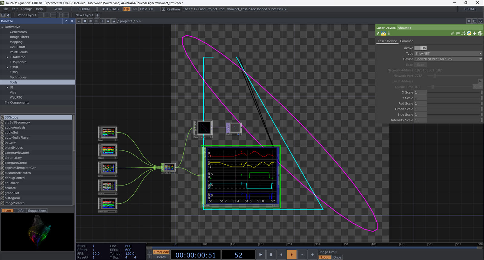 TouchDesigner Supports Direct Output to Laser Mainboards PLSN