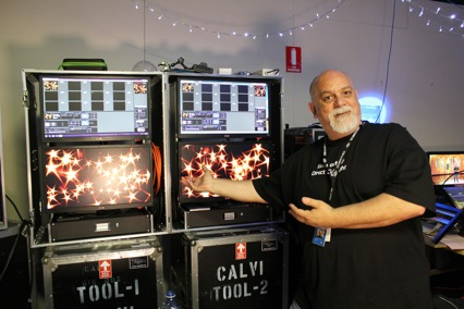 Francesco Calvi, Lighting Designer for Big Brother Australia 2014 with his array of ArKaos MediaMasterPRO toys.